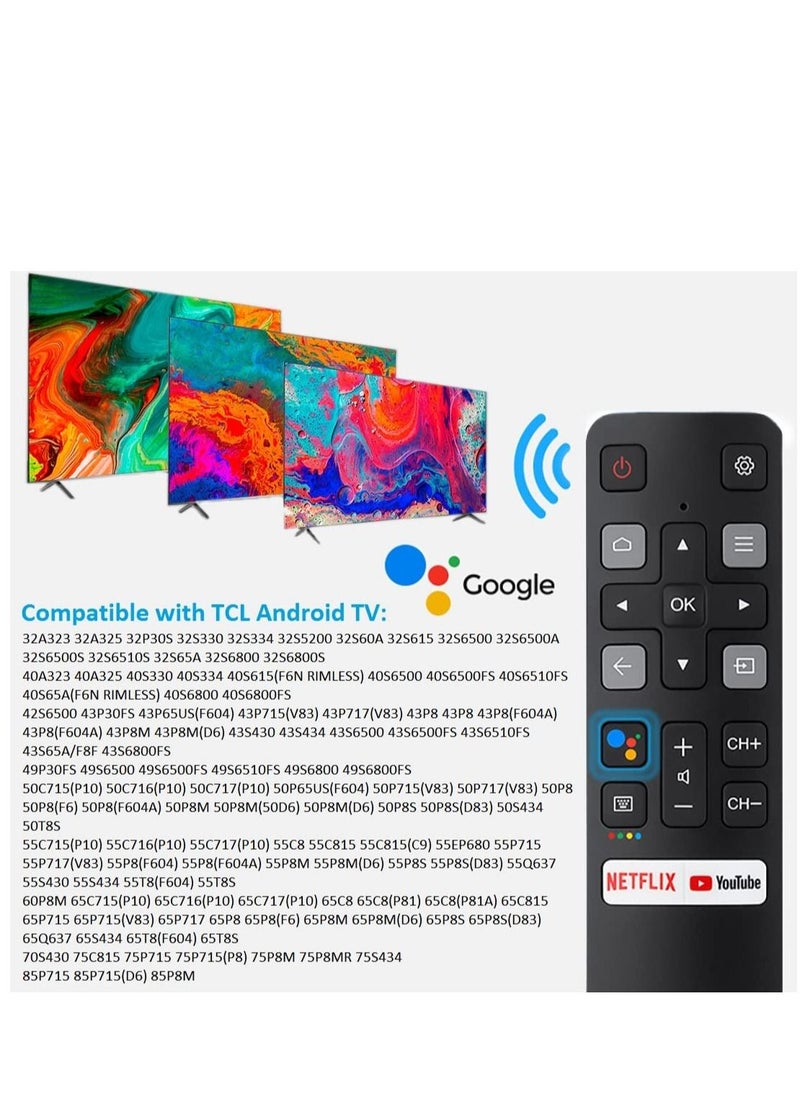 BURAQ Voice Remote Control for TCL Android TV, New Upgraded Replacement RC802V for TCL TVs, 40S330 32S330 40S334 32S334 70S430 32A325 32A323 65Q637 55S430 43S430 55Q637 43S434 75S434 32P30S  - Image 4