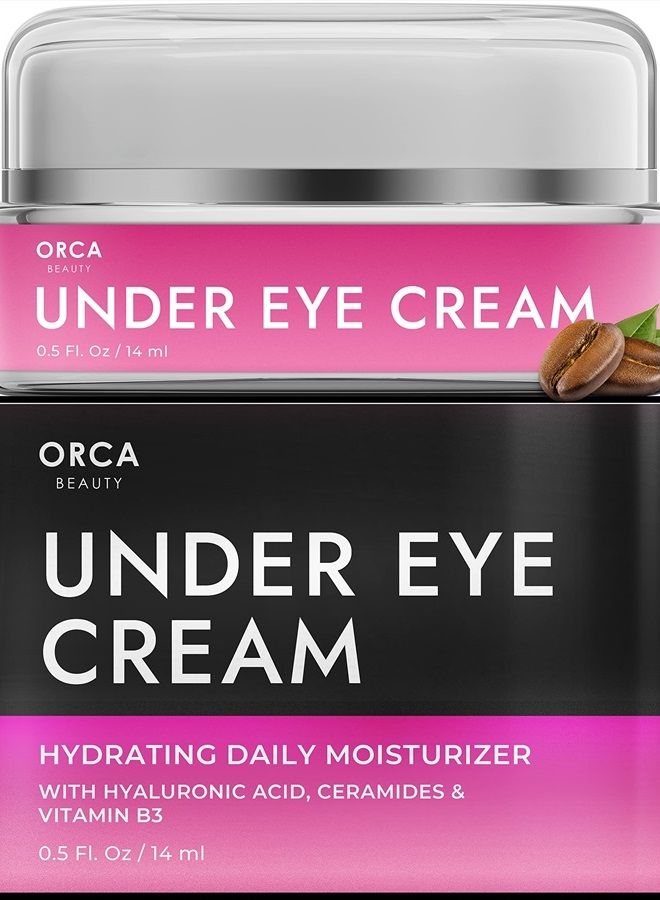Orca Beauty Under Eye Cream for Dark Circles And Puffiness, Caffeine Eye Cream for Wrinkles - Eye Cream Anti Aging for Puffiness and Bags Under Eyes, Eye Wrinkle Cream to Prevent Fine Lines & Crows Feet (0.5oz) - Image 1