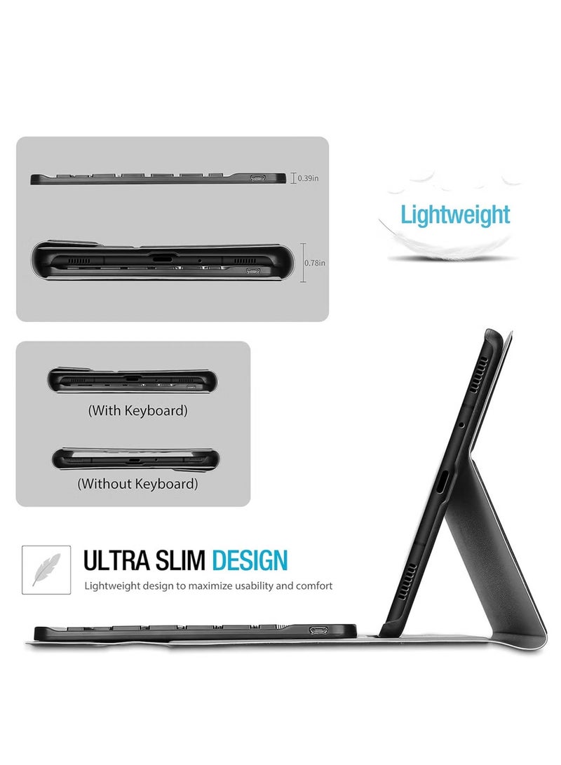 TIGER Tab A7 Lite 8.7 Inch 2021 Keyboard Case (SM-T220 T225 T227) – PU Leather Cover with Magnetically Detachable Wireless Keyboard for Galaxy Tab A7 Lite 2021 Release, Black - Image 5