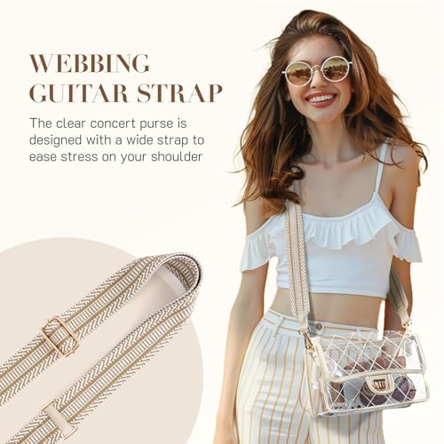 Missnine Clear Bag for Stadium Events Clear Crossbody Purse Stadium Approved Women Transparent Shoulder Bag for Concerts - Image 2