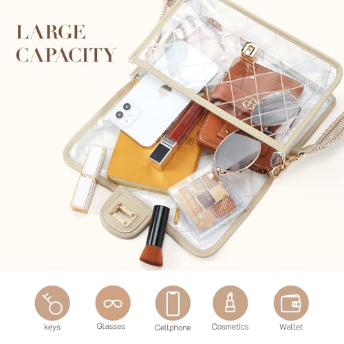 Missnine Clear Bag for Stadium Events Clear Crossbody Purse Stadium Approved Women Transparent Shoulder Bag for Concerts - Image 3
