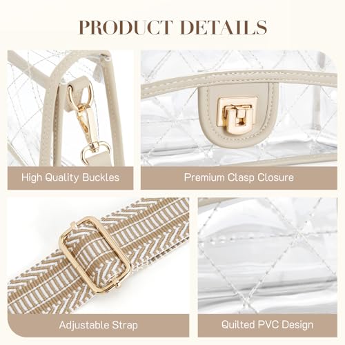 Missnine Clear Bag for Stadium Events Clear Crossbody Purse Stadium Approved Women Transparent Shoulder Bag for Concerts - Image 5