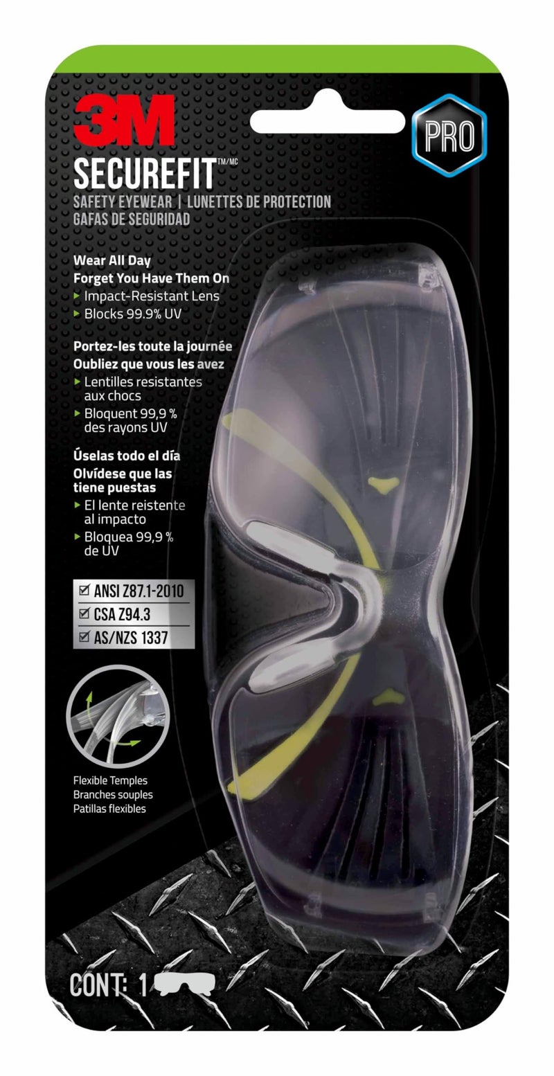 3M SecureFit 400 Safety Eyewear Clear AntiFog 1 Count Pack of 1