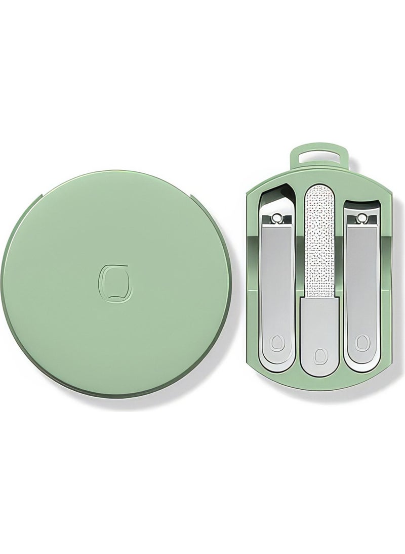 Bizimevde Manicure and Pedicure Care Set 3 Pieces Nail File Gift Hanging Macaron Box Turquoise  - Image 1