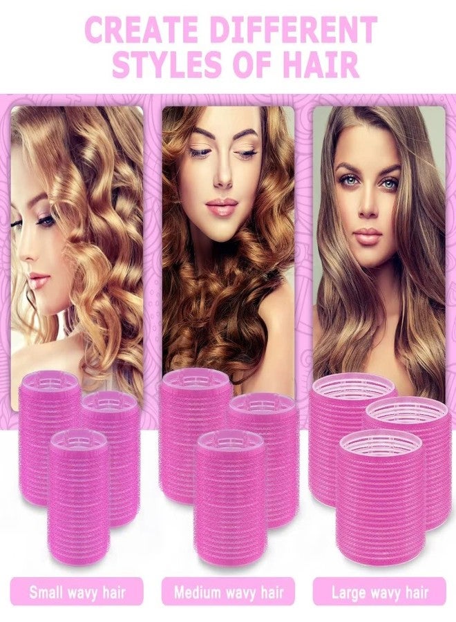 Sungenol Self grip hair roller set,18 pcs,Hair rollers with hair roller clips and comb,Salon hairdressing curlers,DIY Hair Styles, Sungenol 3 Sizes Rose red Hair Rollers in 1 set - Image 5