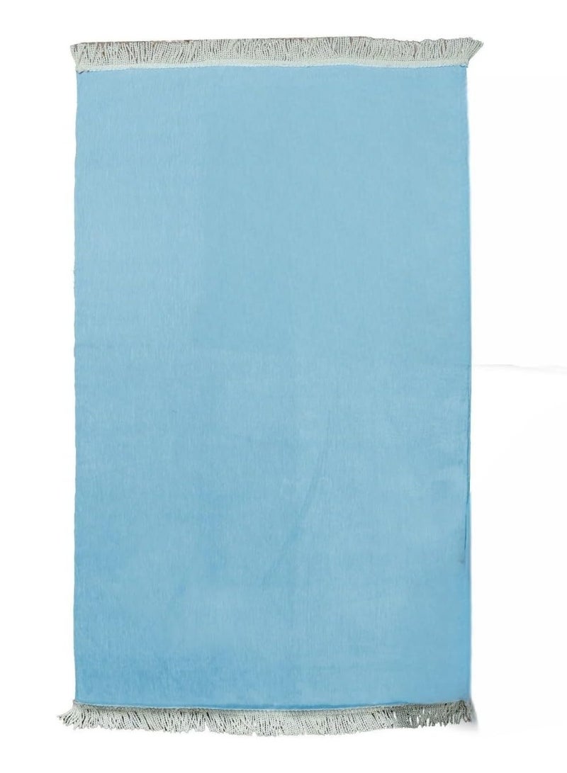 سندس سجادة صلاة سندس ذهبية مع حشوة اسفنجية ناعمة وحجم أكبر (أزرق سماوي) - Image 2