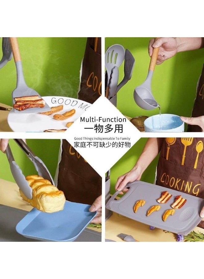 Complete Kitchen Knife Set - 19 Pieces with Stylish Holder | Silicone Cooking Utensils and Sharp Knives - Image 5