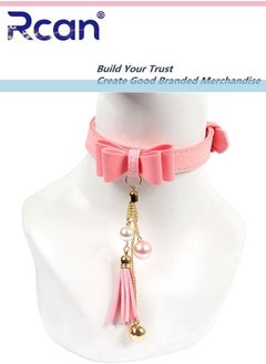 PU Leather Rock Punk Style Necklace Adjustable Neck Strap with Chain Choker for Women Bow Tie Tassel Neck Ornament for Club Festival Party