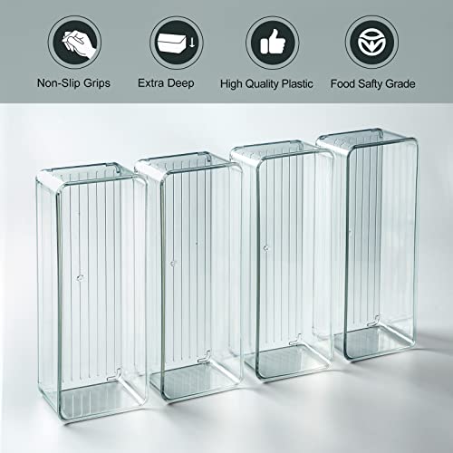 Hudgan 8 Pack Clear Plastic Drawer Organizer Bins Set, Stackable Cutlery Storage Bins Trays for Organizing Kitchen, Bathroom, Office, Crafts, Gadgets, Cabinet Supplies - Image 5