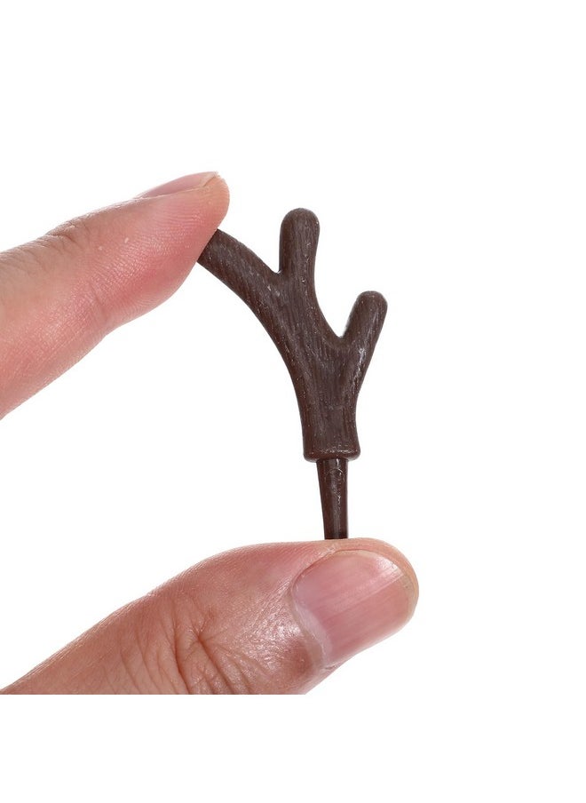 Artibetter - 100Pcs Plastic Snowman Hand Mini Reindeer Elk Antler Deer Horn Branch Christmas Snowman Making Hand Snowman Making Accessories For Diy Craft Making - Image 1