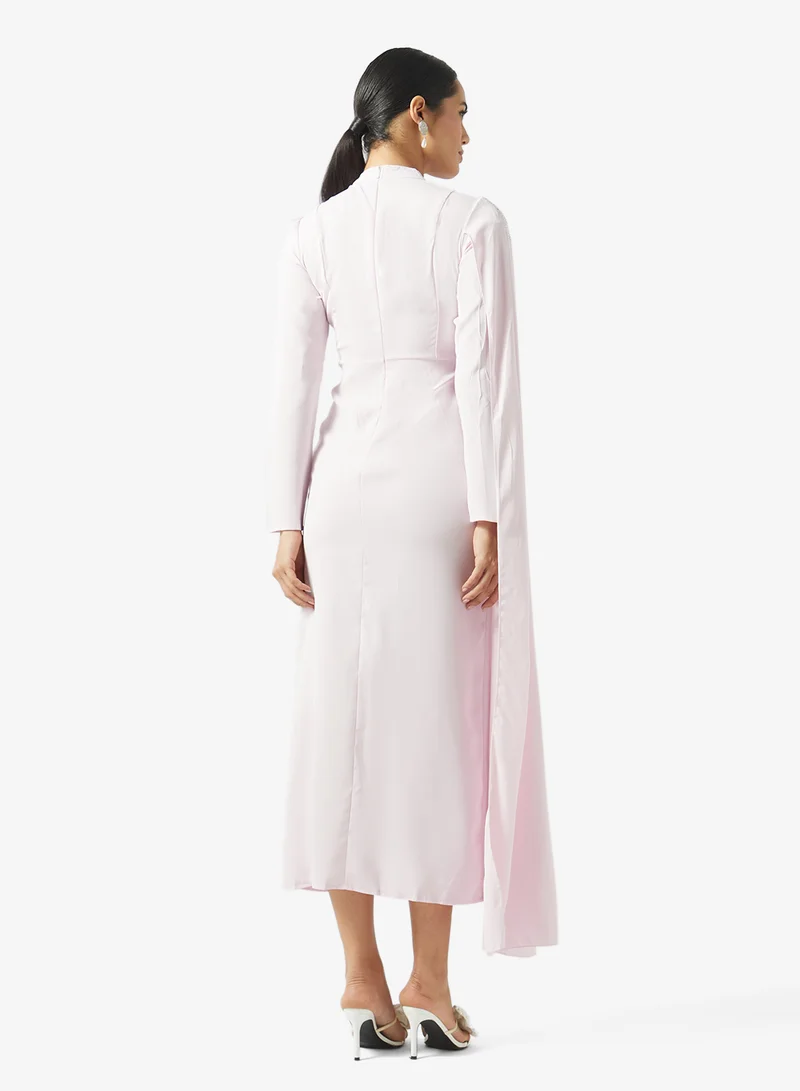 Khizana Embellished Dress With Shoulder Trail