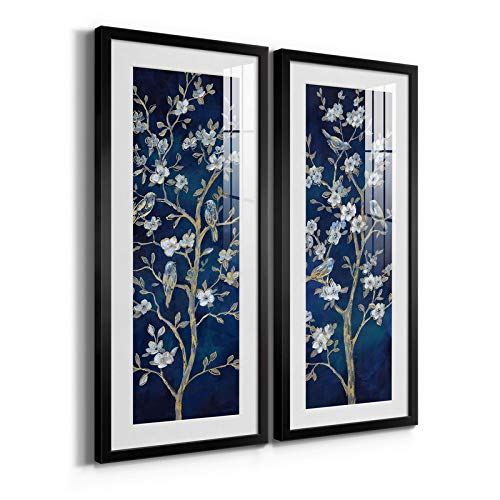 Renditions Gallery Nature Canvas Wall Art Paintings & Prints Gold Stem Indigo Spring Botanical Modern Canvas Decor for Bedroom Dining Living Room Office Home Kitchen Wall Hanging Pictures - 12"x28" - Image 2