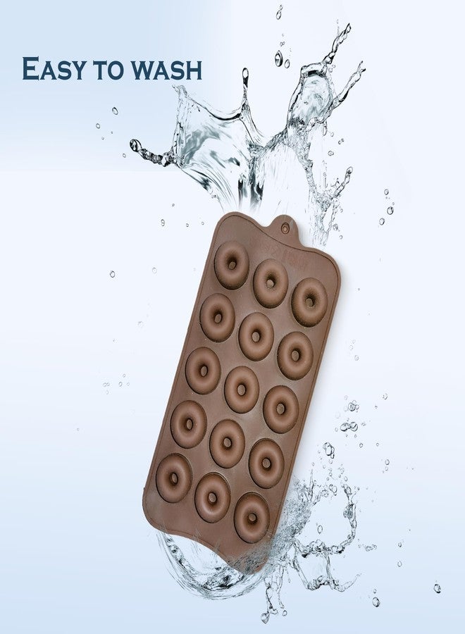 HS WORLD OF HORECA ESSENTIALS HS Small Donut Silicone Mould, Non-Stick Food Grade Silicone Mould for Chocolate, Candy, Jelly & Ice Cube (Brown) - Image 4