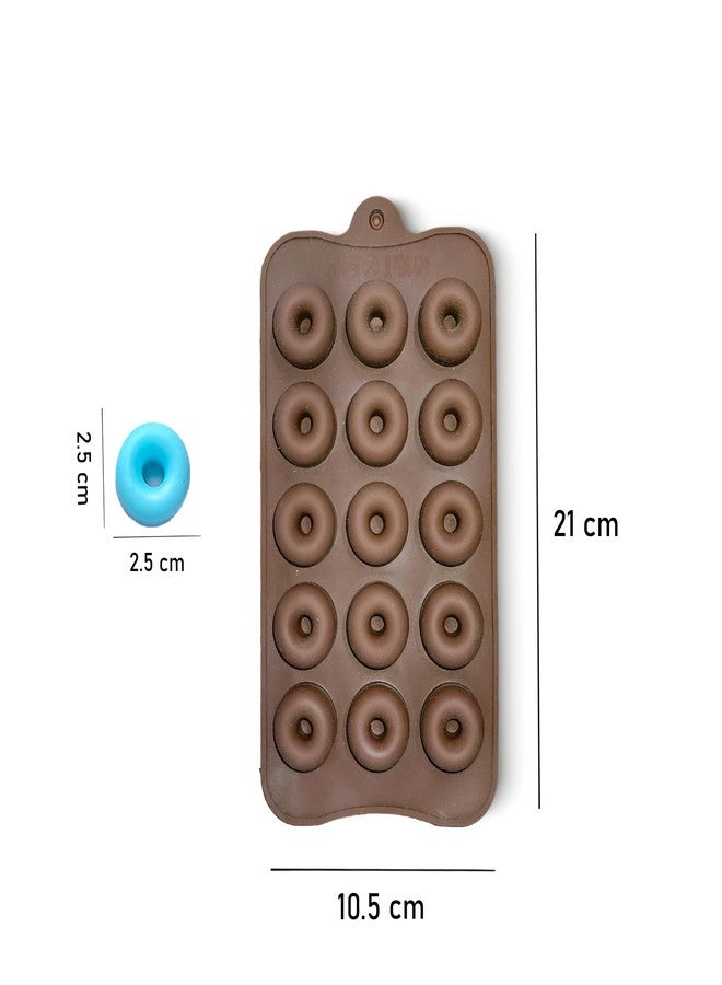 HS WORLD OF HORECA ESSENTIALS HS Small Donut Silicone Mould, Non-Stick Food Grade Silicone Mould for Chocolate, Candy, Jelly & Ice Cube (Brown) - Image 2