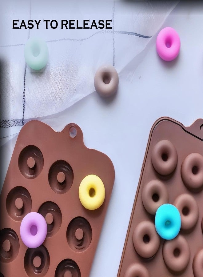 HS WORLD OF HORECA ESSENTIALS HS Small Donut Silicone Mould, Non-Stick Food Grade Silicone Mould for Chocolate, Candy, Jelly & Ice Cube (Brown) - Image 3