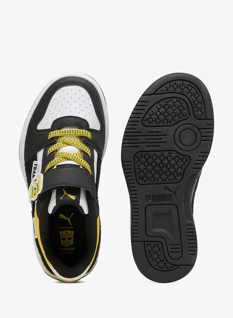 Puma PUMA White-PUMA Black-Bright Mango Yellow Kids Rebound Slam Lo Transformers Ac+ Ps  | Best Price UAE