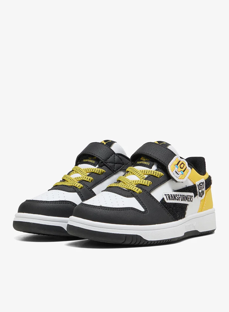 Puma PUMA White-PUMA Black-Bright Mango Yellow Kids Rebound Slam Lo Transformers Ac+ Ps  | Best Price UAE