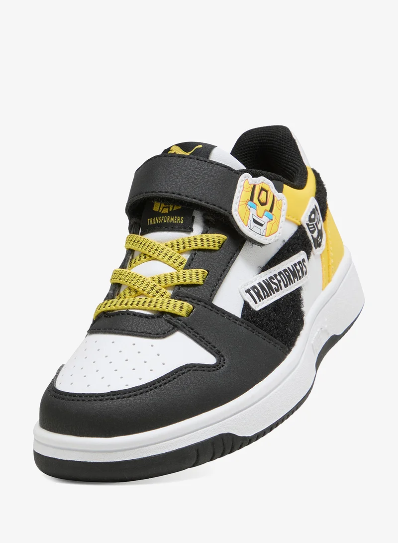 Puma PUMA White-PUMA Black-Bright Mango Yellow Kids Rebound Slam Lo Transformers Ac+ Ps  | Best Price UAE