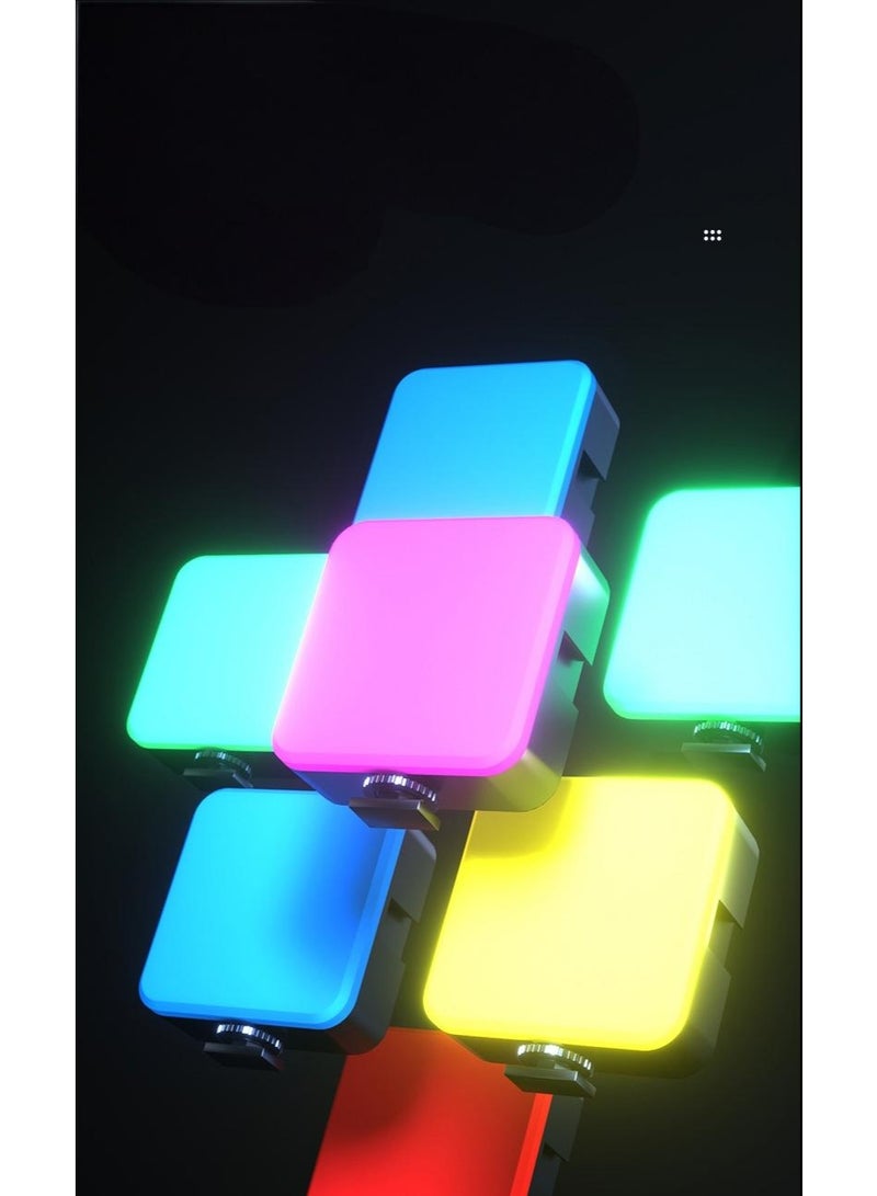 إضاءة فيديو LED RGB - 3 ألوان + أوضاع RGB - قابلة لإعادة الشحن، 5 وات، مؤشر تجسيد اللون 96⁺، 2500 كلفن - 7000 كلفن، بطارية 1200 مللي أمبير في الساعة - إضاءة جيب صغيرة متعددة الزوايا للتدوين بالفيديو، ومكالمات الفيديو، والتصوير الفوتوغرافي، والمكياج - تأثيرات إضاءة HIS كاملة الألوان - Image 4