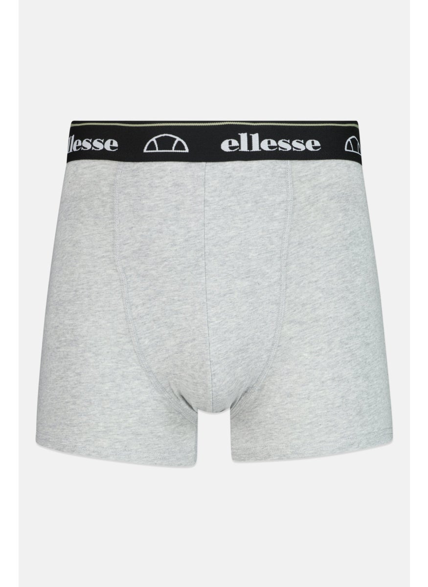 Ellesse Men 3 Pieces Brand Logo Trunks, Green/Grey  - Image 5