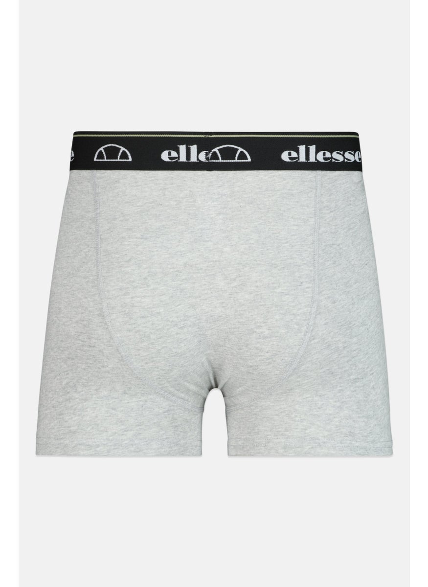 Ellesse Men 3 Pieces Brand Logo Trunks, Green/Grey  - Image 2