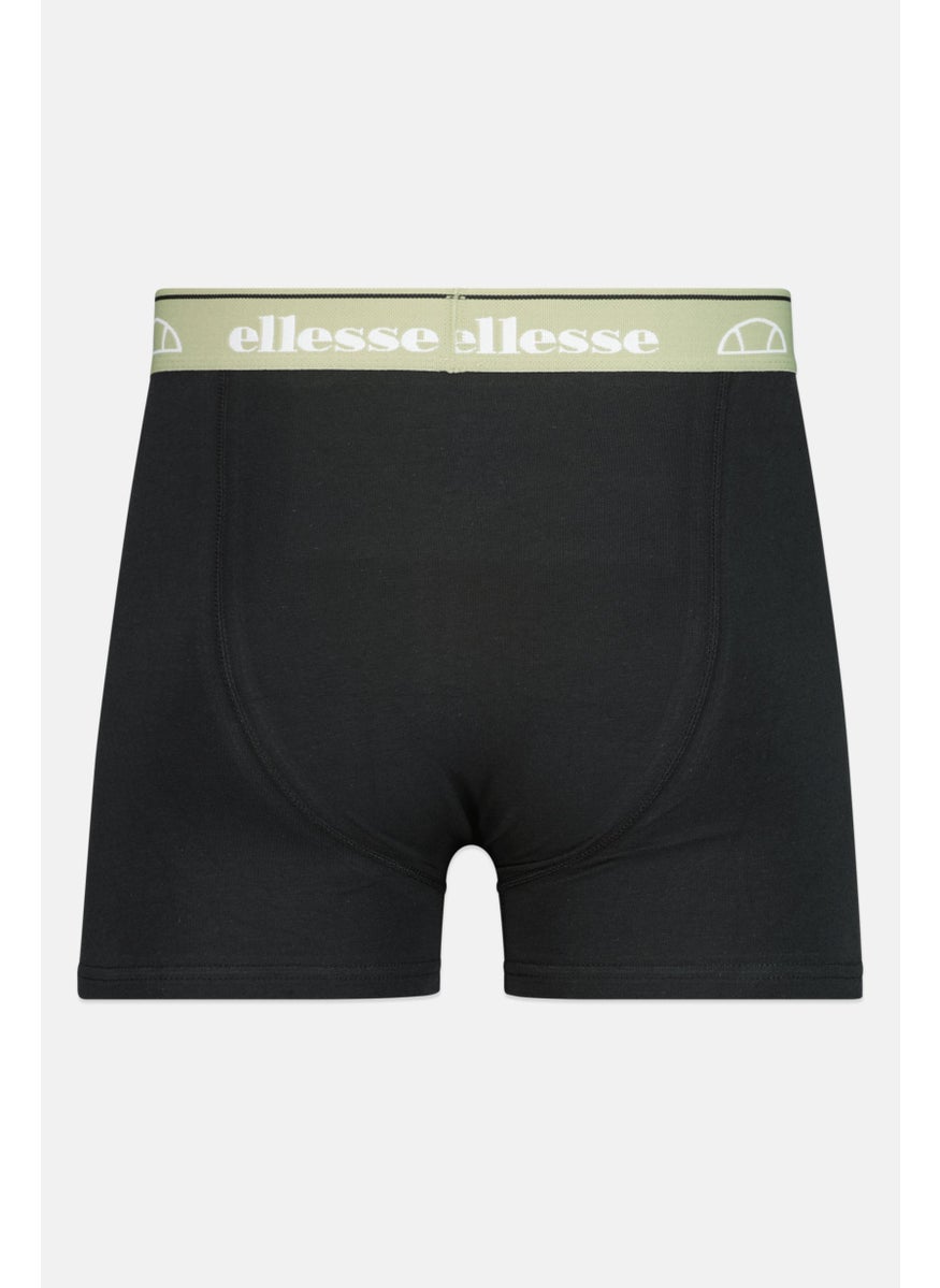 Ellesse Men 3 Pieces Brand Logo Trunks, Green/Grey  - Image 3