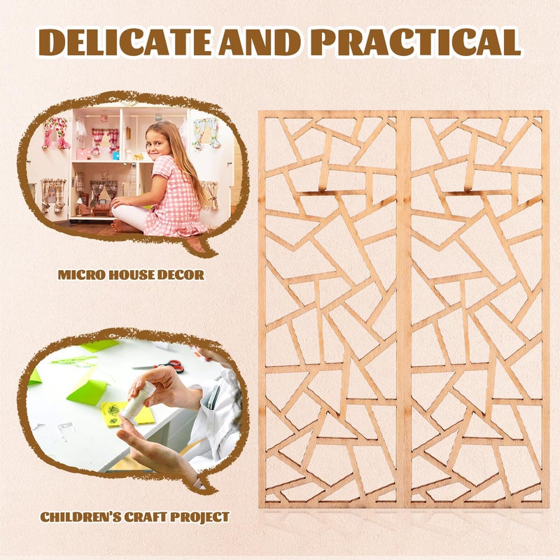 Miniature Traditional Chinese Wooden Screen Divider For Dollhouse DIY Mini Garden Landscape - Image 5