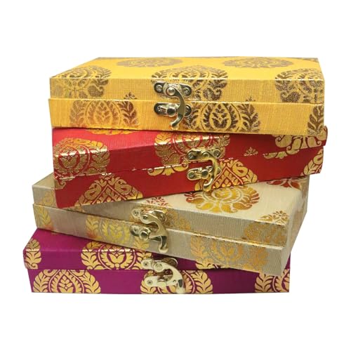 JAIPUR ACE Printed Decorative Shagun Paan Cash Money Wooden Box Wedding Gift Jewellery Wrap Assorted Set Multicolored Gaddi Box Pack of 5 - Image 3