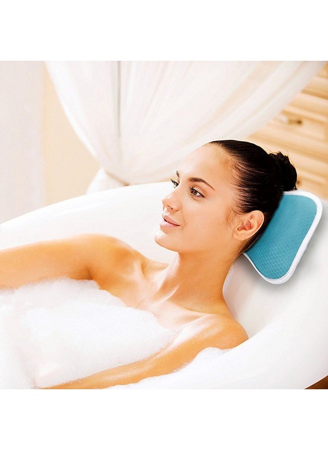 Coastacloud - Comfortable Bath Pillow With Suction Cups Supports Neck And Shoulders Home Spa Pillows For Bathtub Hot Tub Bathtub Head Rest Pillow Relax & Comfy Blue - Image 1