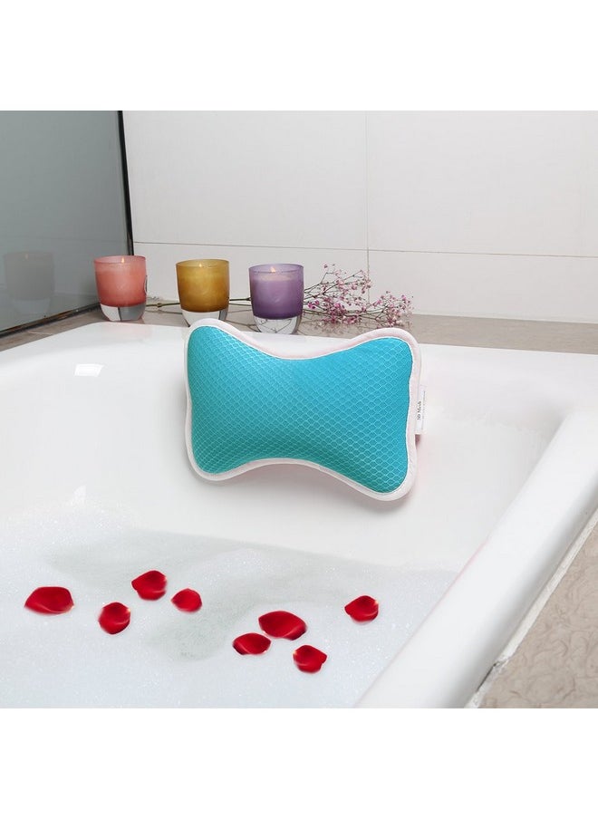 Coastacloud - Comfortable Bath Pillow With Suction Cups Supports Neck And Shoulders Home Spa Pillows For Bathtub Hot Tub Bathtub Head Rest Pillow Relax & Comfy Blue - Image 1