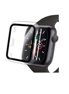 Compatible Apple Watch Case 44mm with Screen Protector Series 6/SE/5/4, Clear Hard PC Bumper Case + 9H Bulletproof Glass Screen Protector Full Protective Cover Case for iWatch