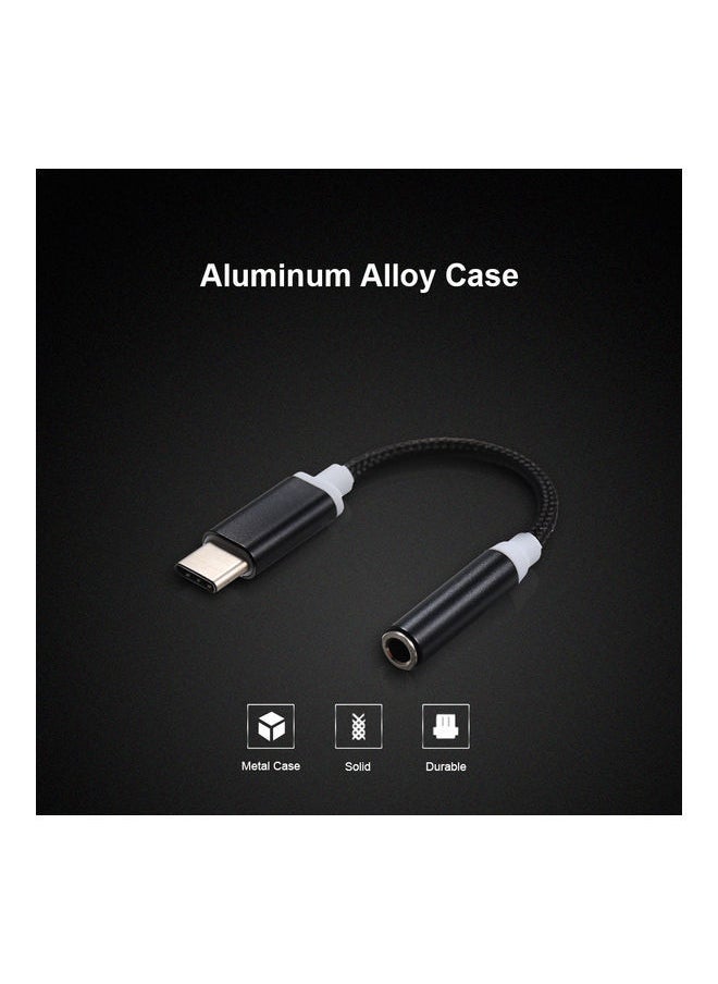NIBEMINENT Type-C To 3.5MM Headphone Jack Adapter Cable Black  - Image 2