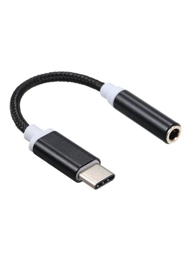 NIBEMINENT Type-C To 3.5MM Headphone Jack Adapter Cable Black  - Image 1