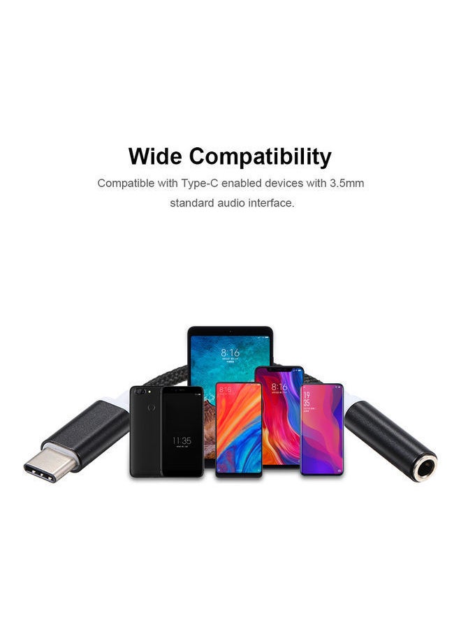 NIBEMINENT Type-C To 3.5MM Headphone Jack Adapter Cable Black  - Image 3