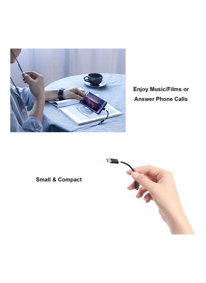 NIBEMINENT Type-C To 3.5MM Headphone Jack Adapter Cable Black  - Image 5