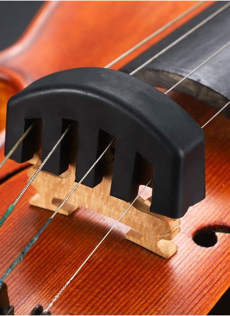 Mike Music 2PCS Violin Practice Mute, Rubber Practice Fiddle Silencer for 4/4 Violin Volume Control, Violin Silence Rubber, Rubber Violin Mute Black, Yellow  - Image 2