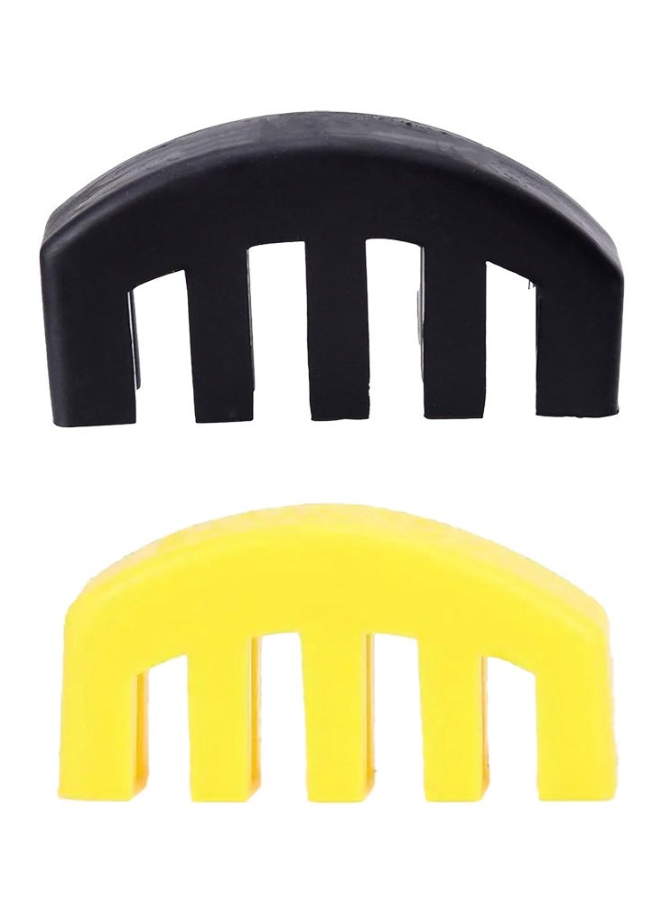 Mike Music 2PCS Violin Practice Mute, Rubber Practice Fiddle Silencer for 4/4 Violin Volume Control, Violin Silence Rubber, Rubber Violin Mute Black, Yellow  - Image 1