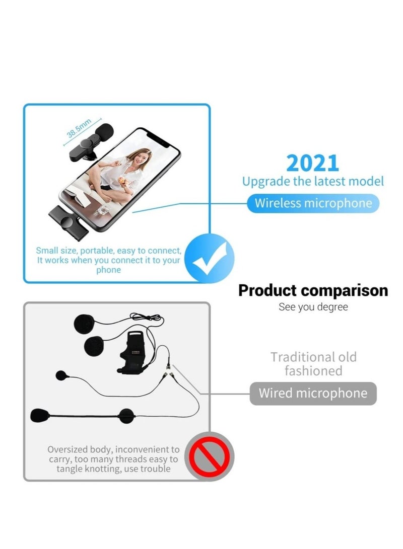 2 in 1 iphone or type-c Wireless Lavalier Microphone For IPhone, Plug Play, Portable Audio Video Recording Mic for Youtube, Live Stream, Vlog, Interview, Laptops PC - Image 2