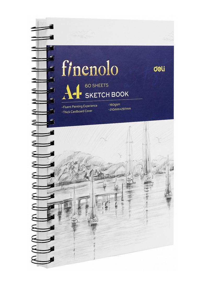 Deli 60-Sheet A4 Sketch Book 160gsm Plain Sheets  - Image 1