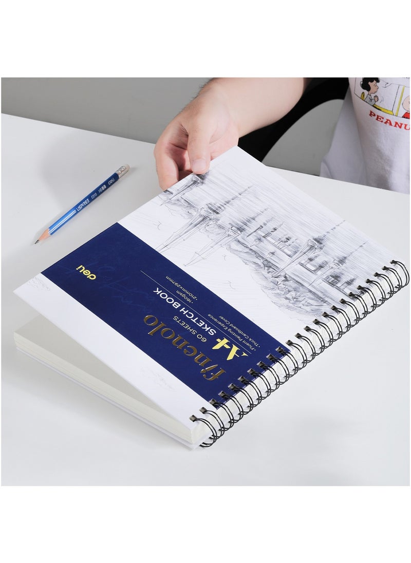 Deli 60-Sheet A4 Sketch Book 160gsm Plain Sheets  - Image 5