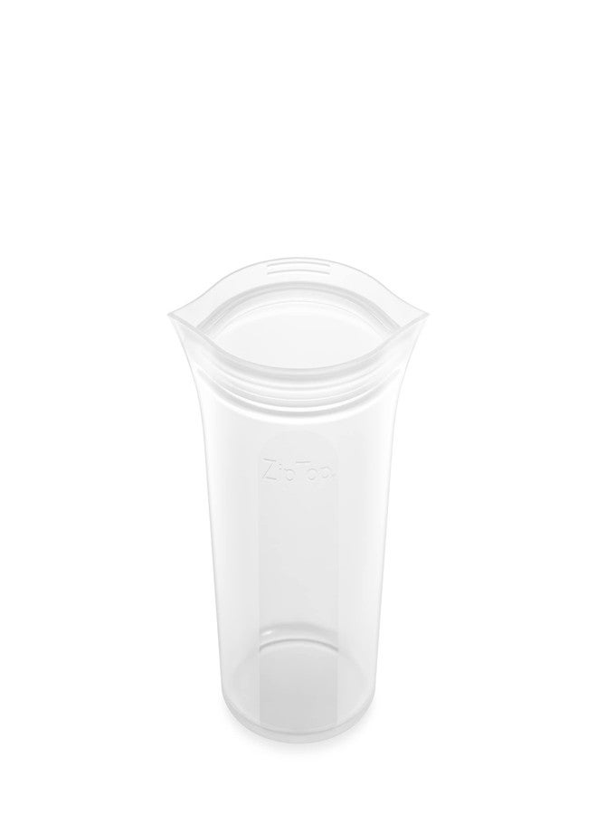 Zip Top Reusable Food Storage Bags | Medium Cup [Frost] | Silicone Meal Prep Container | Microwave, Dishwasher and Freezer Safe | Made in The USA - Image 1