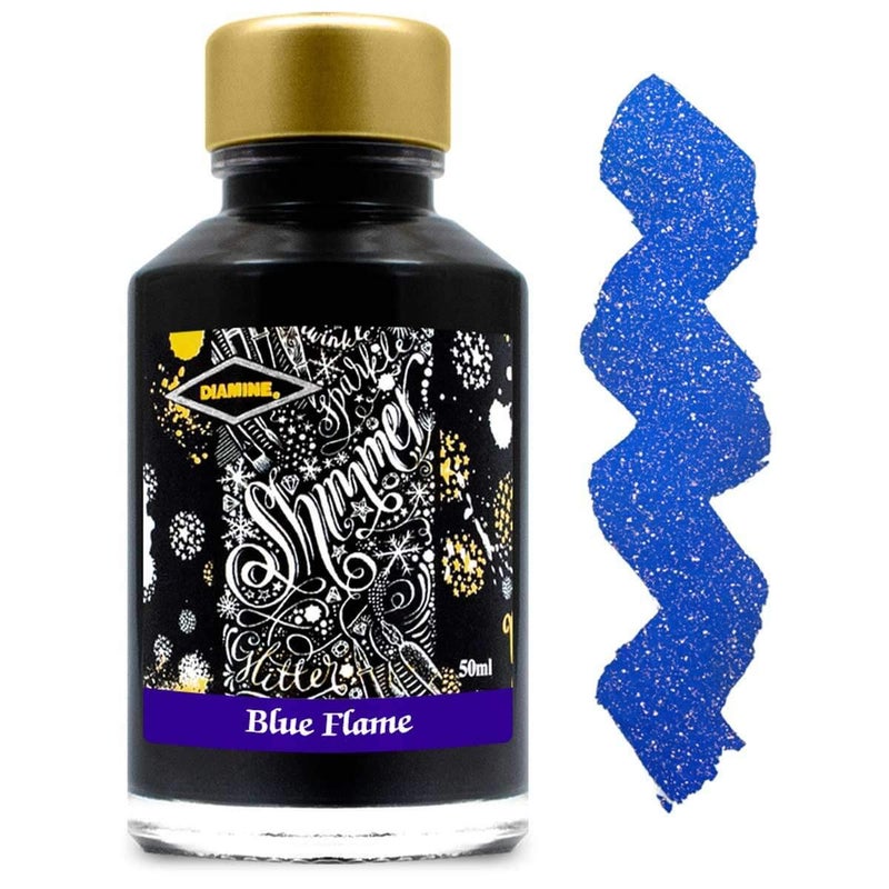 DIAMINE 50ML Blue Flame Shimmer Ink Bottle - Image 4
