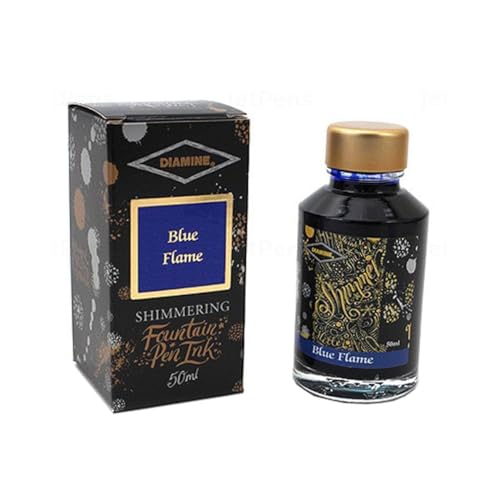 DIAMINE 50ML Blue Flame Shimmer Ink Bottle - Image 2