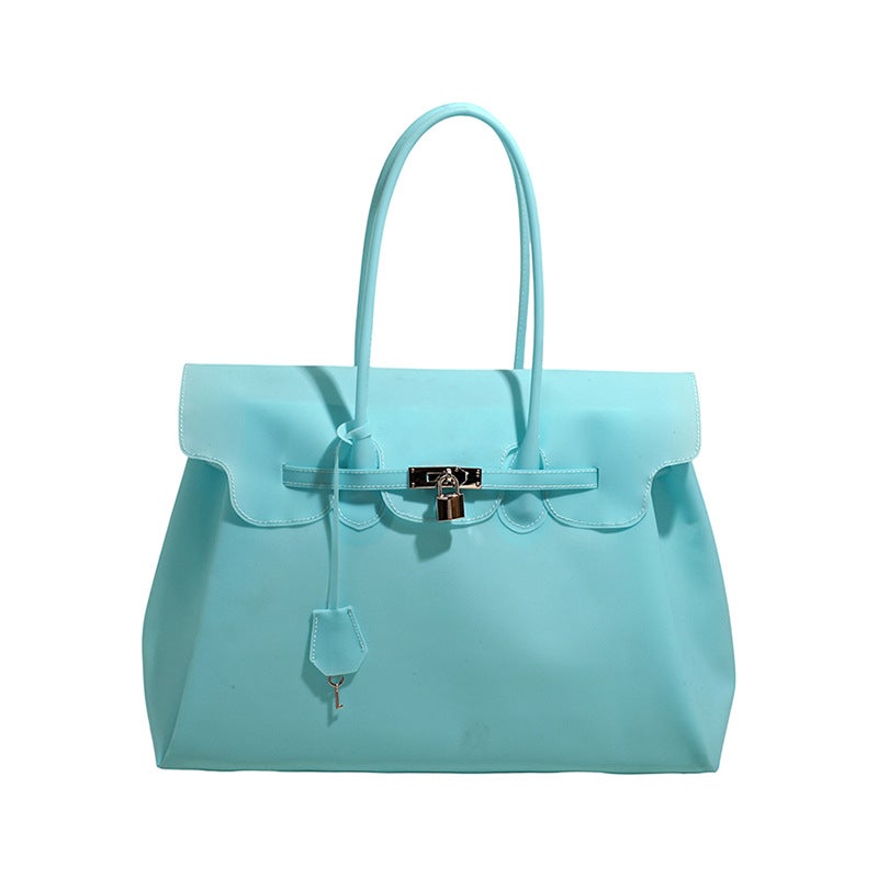 2026 Spring Kiikii Style Jelly Tote Bag - Fashionable Transparent Large Capacity Underarm  Bag