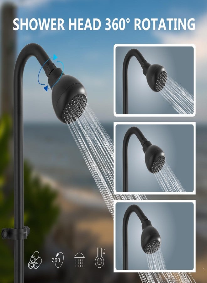 Aolemi Outdoor Shower Fixtures Kit Faucet System 3 Inch Center with Showerhead 2 Handle Exposed Shower with Brass Mix Valve Matte Black - Image 5