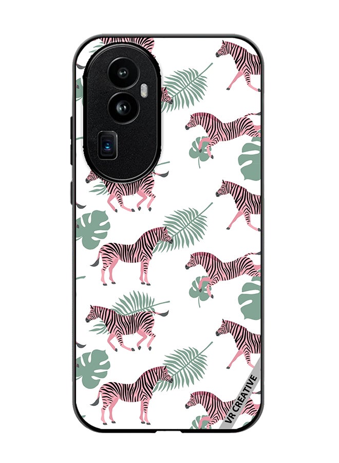 VR CREATIVE Protective Case Cover For Oppo Reno 10 Pro Plus Vector Zebra And Palm Leaves Isolated On White Design Multicolour - Image 1