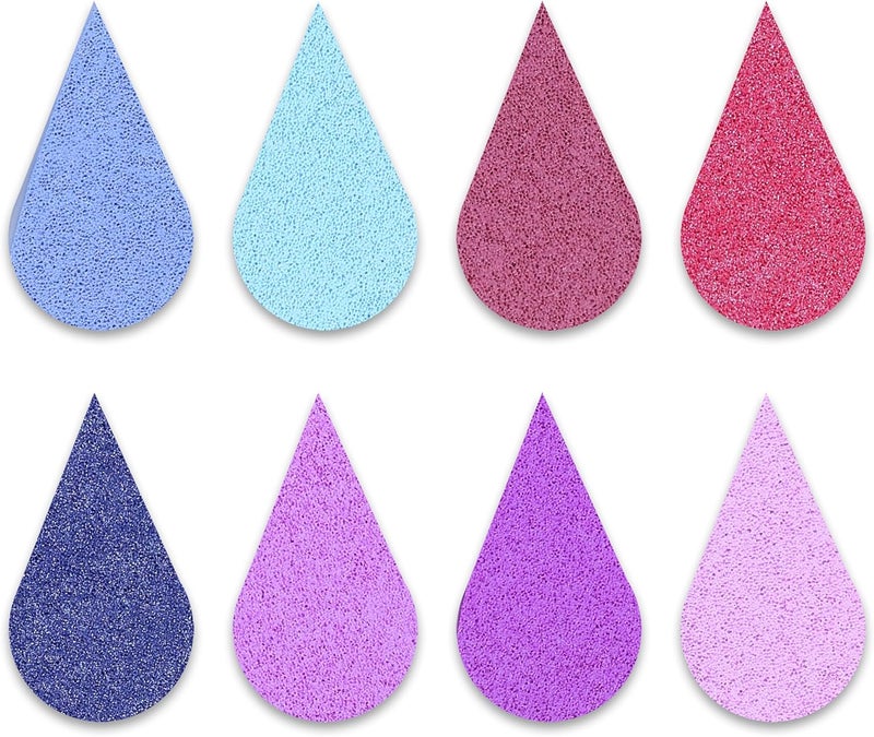 YPSelected 8 Assorted Multi Colours Waterdrop Shaped Craft Rubber Stamps Petal Ink Pads for Paper Wood Fabric (Set 1029) - Image 3
