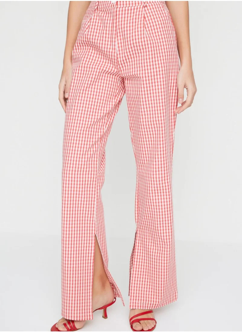trendyol Checked High Waist Pants