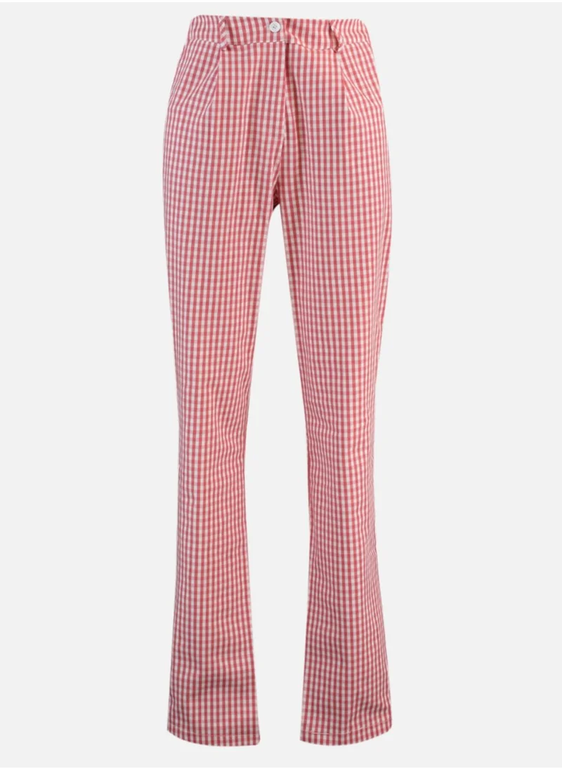 trendyol Checked High Waist Pants