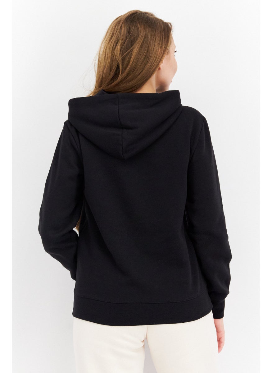 Champion Women Sportswear Fit Long Sleeve Training Sweatshirt, Black  - Image 4